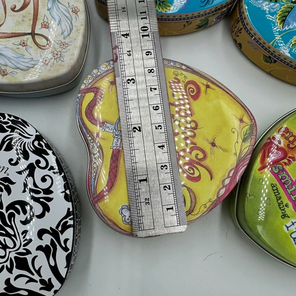 Brighton Heart Shaped Collectible Tins Lot of 30 Mixed Designs Floral Scroll Art
